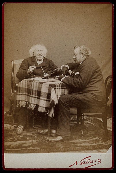 Michel Chevreul and Nadar, photograph by Paul Nadar, 1886, Wellcome Collection, London (wellcomecollection.org)