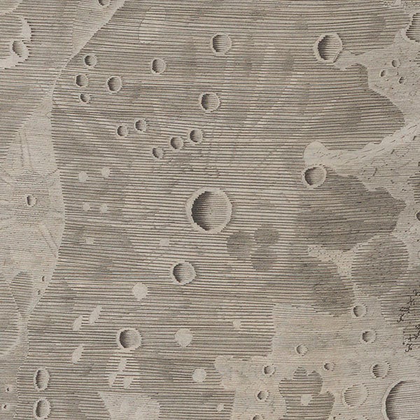 Detail of fourth image, centered on the crater that Hevelius would call Sicilia, now Copernicus, in Johannes Hevelius, Selenographia, 1647 (Linda Hall Library)