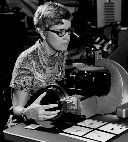 Vera Rubin at work, photograph, undated (New York Times)