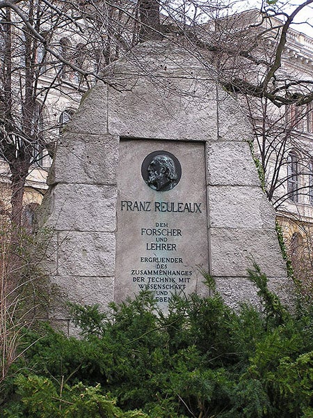 Grave of Franz Reuleaux, with no sign of a Reuleaux mechanism anywhere, Technische Universität, Berlin (Wikimedia commons)