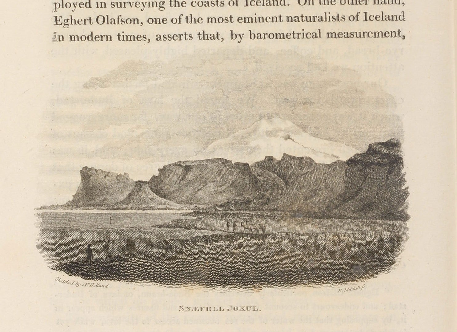 Scene of Iceland, engraving based on a sketch by Henry Holland, in George Steuart Mackenzie, Travels in the Island of Iceland, 1811 (Linda Hall Library