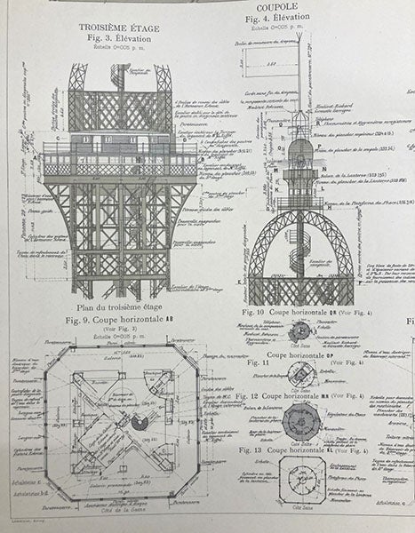The third level of the Eiffel Tower, diagram, La tour de trois cents mètres, by Gustave Eiffel, 1900 (Linda Hall Library)