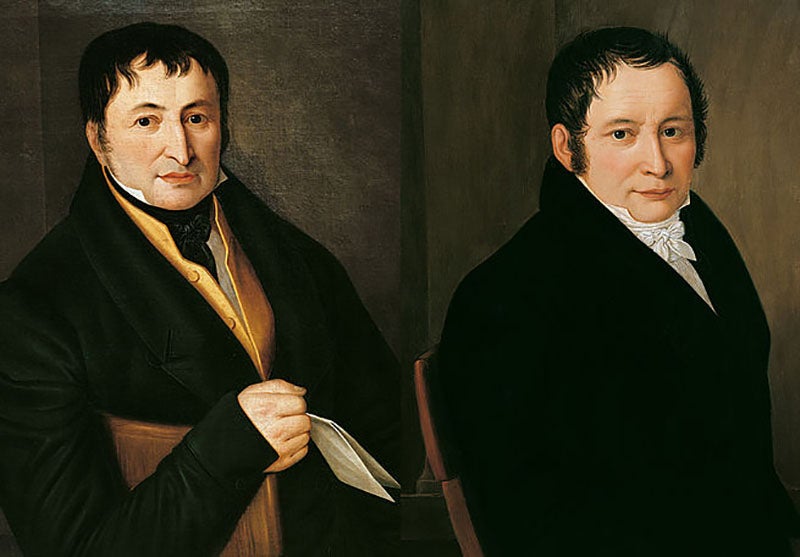 Portraits of Friedrich Koenig <i>(left</i>) and Andreas Bauer; artist, date, and location unknown (koenig-bauer.com)