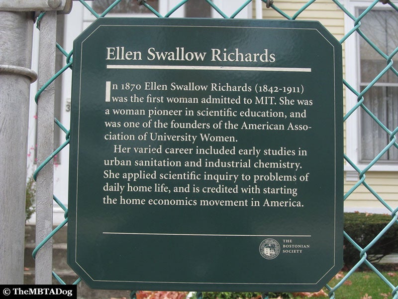 Historic marker at the Ellen H. Swallow Richards House, Jamaica Plain, Boston (thembtadog.blogspot.com)