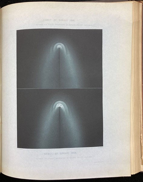 Two views of the head of the Great Comet of 1858, drawings by George Phillips Bond, Annals of the Harvard College Observatory, vol. 3, 1862 (Linda Hall Library)