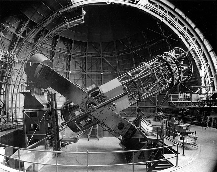 100-inch Hooker reflecting telescope, ca 1917, Mount Wilson Observatory, near Pasadena, California (griffithobservatory.org) 