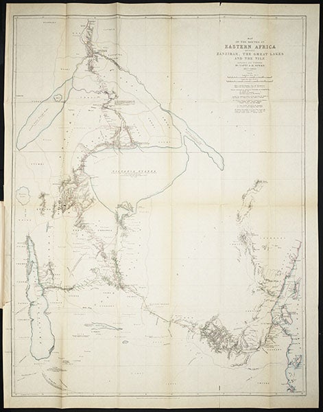 Map of East Africa by John Speke, Journal of the Royal Geographical Society, 1863 (Linda Hall Library)
