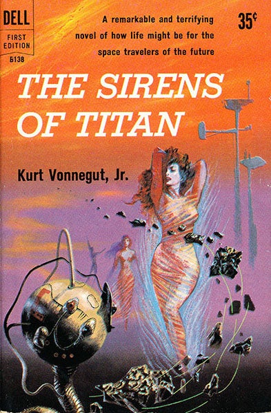 The cover of Kurt Vonnegute’s <i>The Sirens of Titan</i>, a paperback original edition, 1959 (modamaison on wordpress.com)