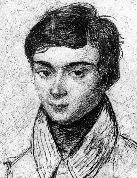 Portrait of Évariste Galois, artist and date unknown (Wikimedia commons)