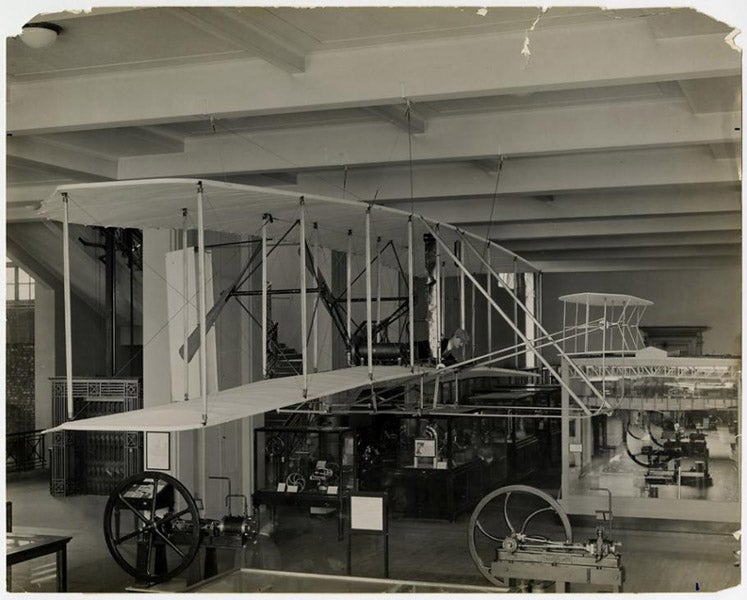 The Wright Flyer I in the Science Museum London, 1930s, National Air and Space Museum archives (airandspace.si.edu)