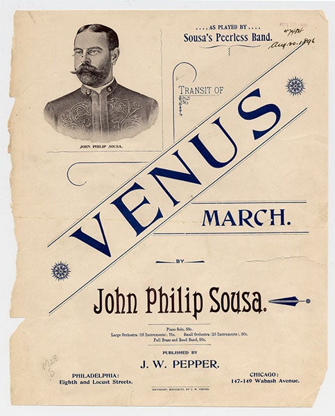 Sheet music, “Transit of Venus March,” by John Philip Sousa, 1896 (written 1883), Library of Congress (Wikimedia commons)