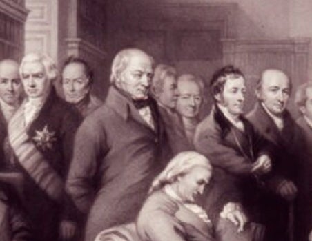 Detail of fourth image, with Howard in the center, in profile (National Portrait Gallery, London)