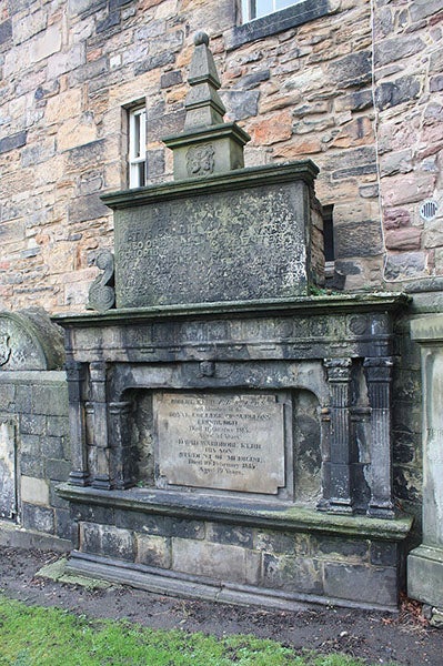 Tombstone of Robert Kerr, Greyfriars Kirkyard, Edinburgh (Wikimedia commons)