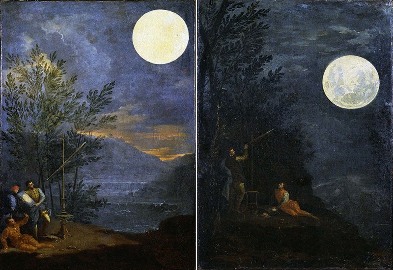 “Observing the Sun” and “Observing the Moon”, oil paintings by Donato Creti under the instruction of Eustachio Manfredi, 1711 (Vatican Museums)