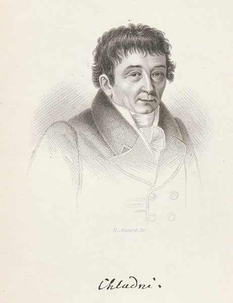 Portrait of Ernst Chladni, engraving, date unknown (Wikimedia commons)