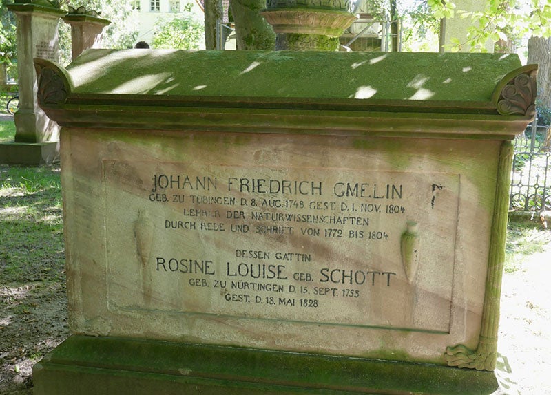 Tombstone for Johann Friedrich Gmelin and his wife in Albani Cemetery, Göttingen.