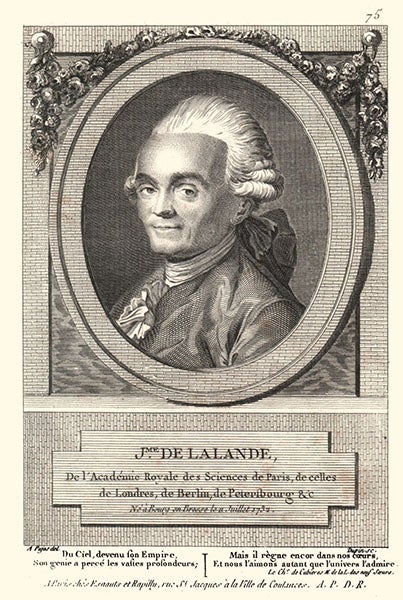 Portrait of Joseph Jérôme Le Français de Lalande, undated engraving, Smithsonian Libraries (library.si.edu)