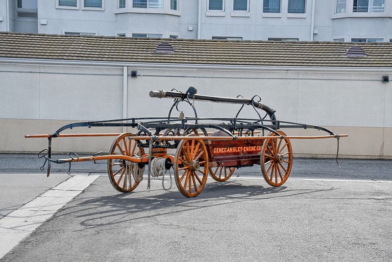 Button & Co. hand pumper, built 1856, sold at auction, 2022, for $63,500 (bringatrailer.com)