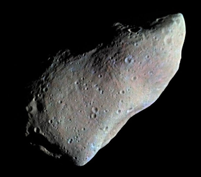The asteroid 951 Gaspra, photograph taken by the Galileo spacecraft, Oct. 29, 1991 (Wikimedia commons)