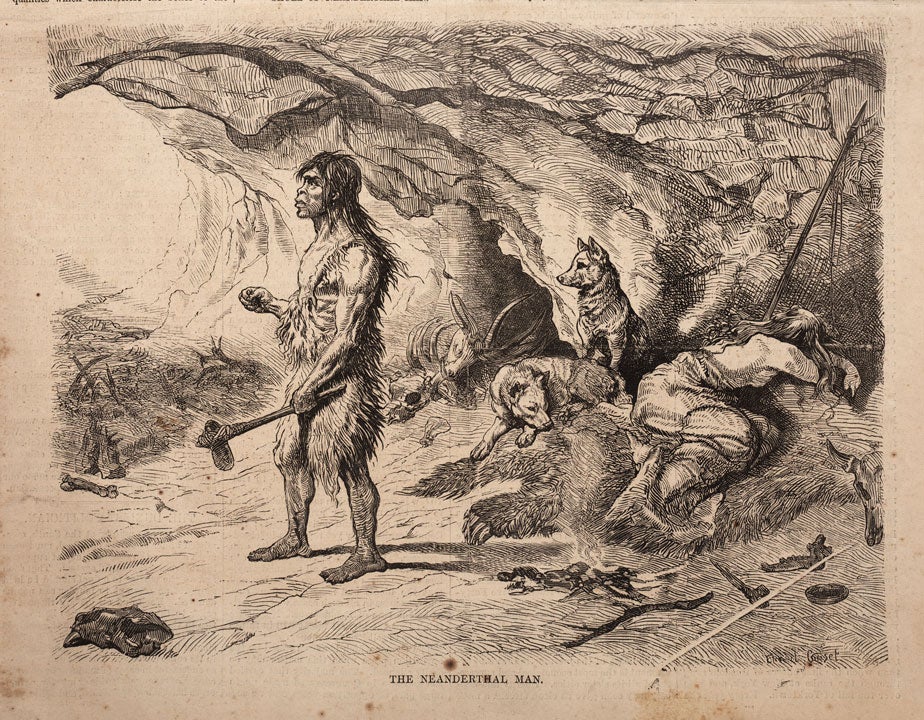 Detail of cave man and woman. Image source: Harper’s Weekly, July 10, 1873. 
Courtesy of William B. Ashworth.