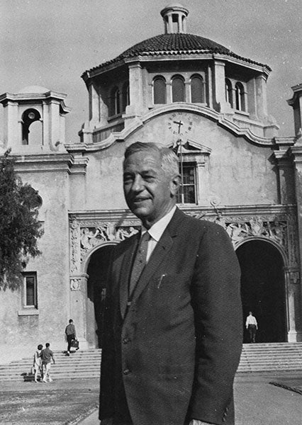 Lee Alvin DuBridge, photograph, Caltech campus, 1963 (Wikimedia commons)