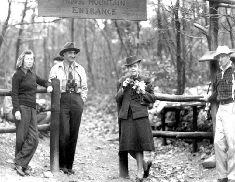 Rosalie Edge at the entrance to Hawk Mountain, photograph, undated (adventure-journal.com)