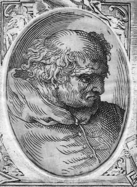 Portrait of Donato Bramante, woodcut, source unknown (Wikimedia commons)