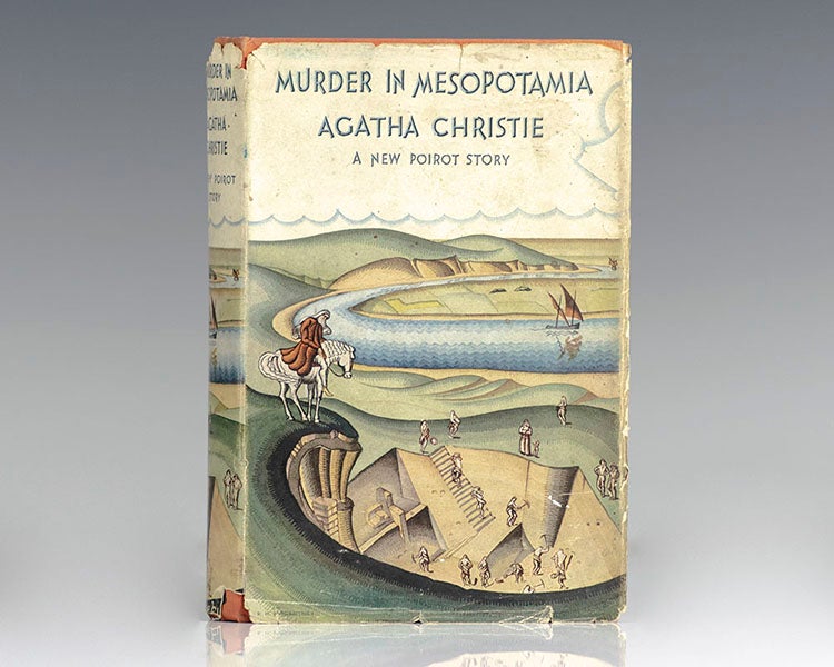 Dust jacket, Murder in Mesopotamia, by Agatha Christie, first edition, 1936, offered for sale by Raptis Rare Books (raptisrarebooks.com)