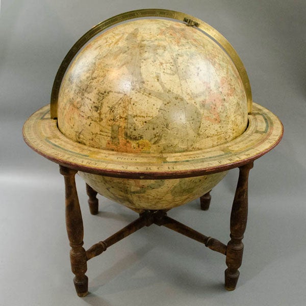A 13-inch celestial globe, by James Wilson, 1812, offered by Geoge Glazer (georgeglazer.com)