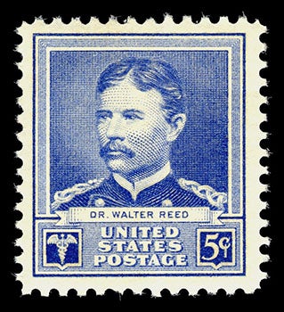 1940 U.S. Postal stamp, honoring Walter Reed, U.S. National Postal Museum, Smithsonian Institution (si.edu)