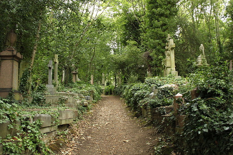 Highgate Cemetery, London, where Herbert Spencer is buried (Wikimedia commons)