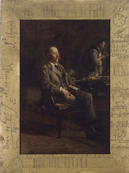 Portrait of Henry A. Rowland, oil on canvas with original frame by artist, Thomas Eakins, 1897, Addison Gallery of American Art, Andover, Mass. (accessaddison.andover.edu)