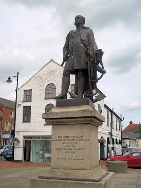 Statue of John Franklin in his hometown of Spilsby, Lincolnshire (Wikimedia commons)