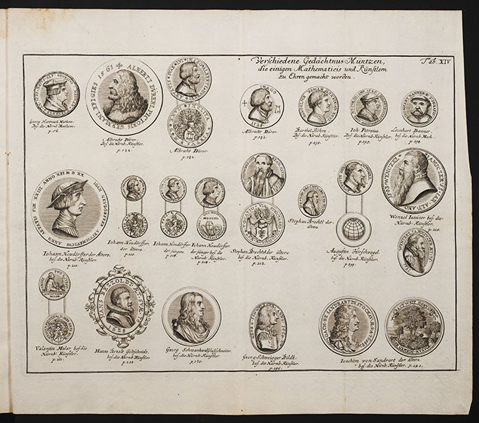 Medallion portraits of Nuremberg figures, in Doppelmayr, Nachricht, 1730 (Linda Hall Library)
