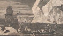 First encounter with Antarctic ice, January 1773, detail of engraving after painting by William Hodges, in A Voyage towards the South Pole and Round the World, by James Cook, 4th ed., 1784 (Linda Hall Library)