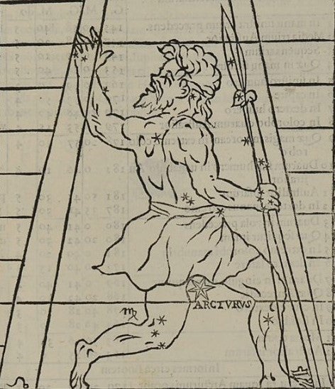 Bootes by Giovanni. Image source: Gallucci, Giovanni Paolo. Theatrum mundi. Venetiis: apud Ioannem Baptistam Somascum, 1588, p. 281.