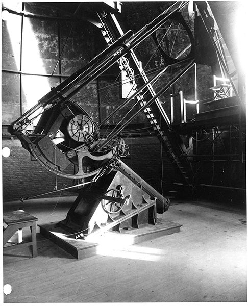 The Crossley 36-inch reflector, Lick Observatory, photograph, ca 1896 (lickobservatory.org)