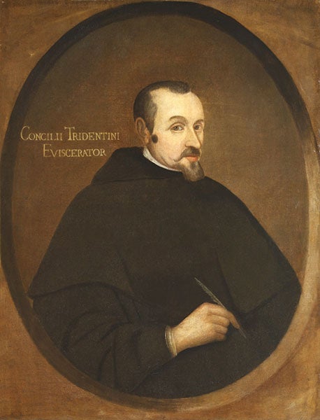 Portrait of Paolo Sarpi, oil on canvas, unknown artist and date, but 17th-century, Ham House, Richmond, National Trust; the “two-line” portrait (artuk.og)