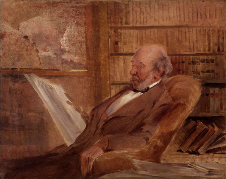 Portrait of Herbert Spencer, oil on canvas, by John McClure Hamilton, ca 1895 (National Portrait Gallery, London)