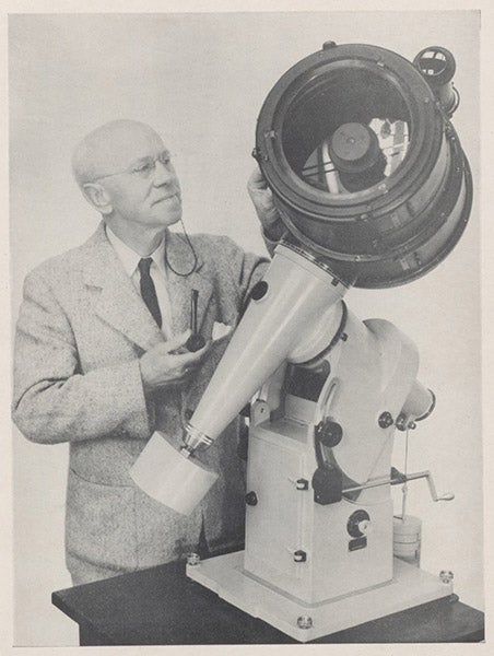 Russell W. Porter, portrait, photograph, in James Fassero and Russell W. Porter, Photographic Giants of Palomar, 1947 (Linda Hall Library)