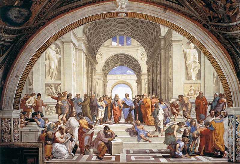 The School of Athens, fresco, by Raphael Sanzio, Stanza della Segnatura, Vatican, 1509-11, Web Gallery of Art (wga.hu)