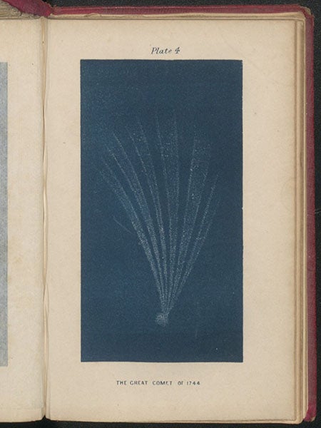 The comet of 1744, lithograph, in Denison Olmsted, The Mechanism of the Heavens, 1850 (Linda Hall Library)