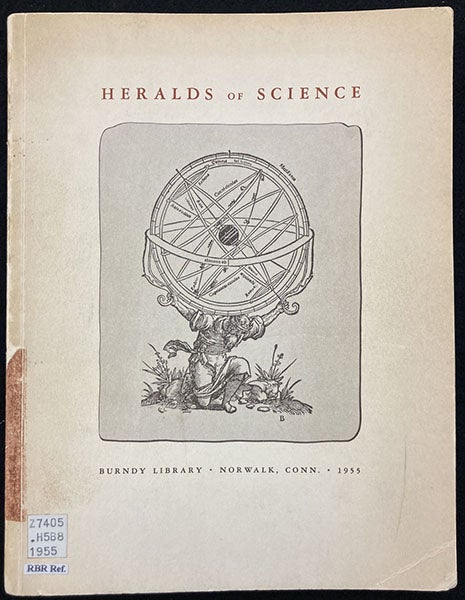 Paper front cover, Heralds of Science, by Bern Dibner, Burndy Library, 1955 (Linda Hall Library)