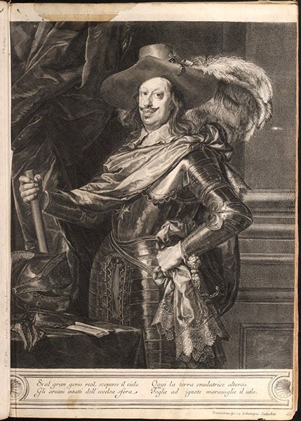 Portrait of Grand Duke Ferdinando II de’ Medici, engraved frontispiece to Saggi di naturali esperienze, [by Lorenzo Magalotti], 1667 (Linda Hall Library)