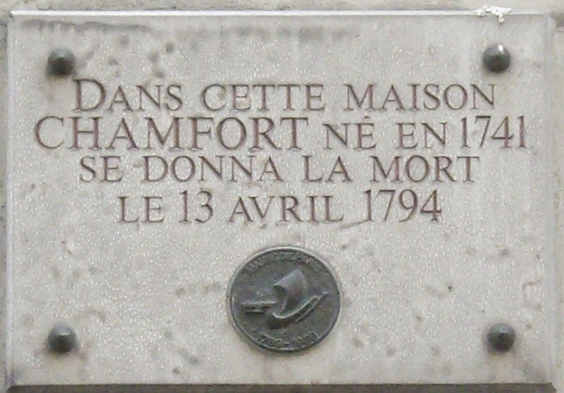  Plaque commemorating the house in Paris where Nicolas Comfort died in 1794 (Wikimedia commons)