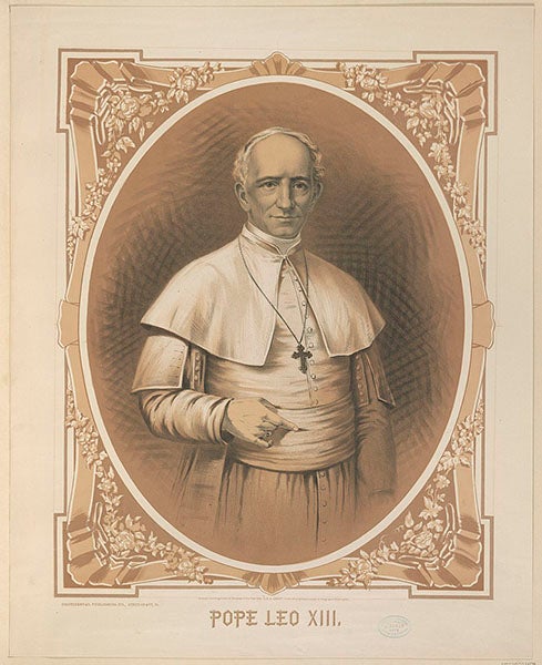 Portrait of Pope Leo XIII, who issued the papal encyclical, Humanum genus, in 1884 (Wikimedia commons)