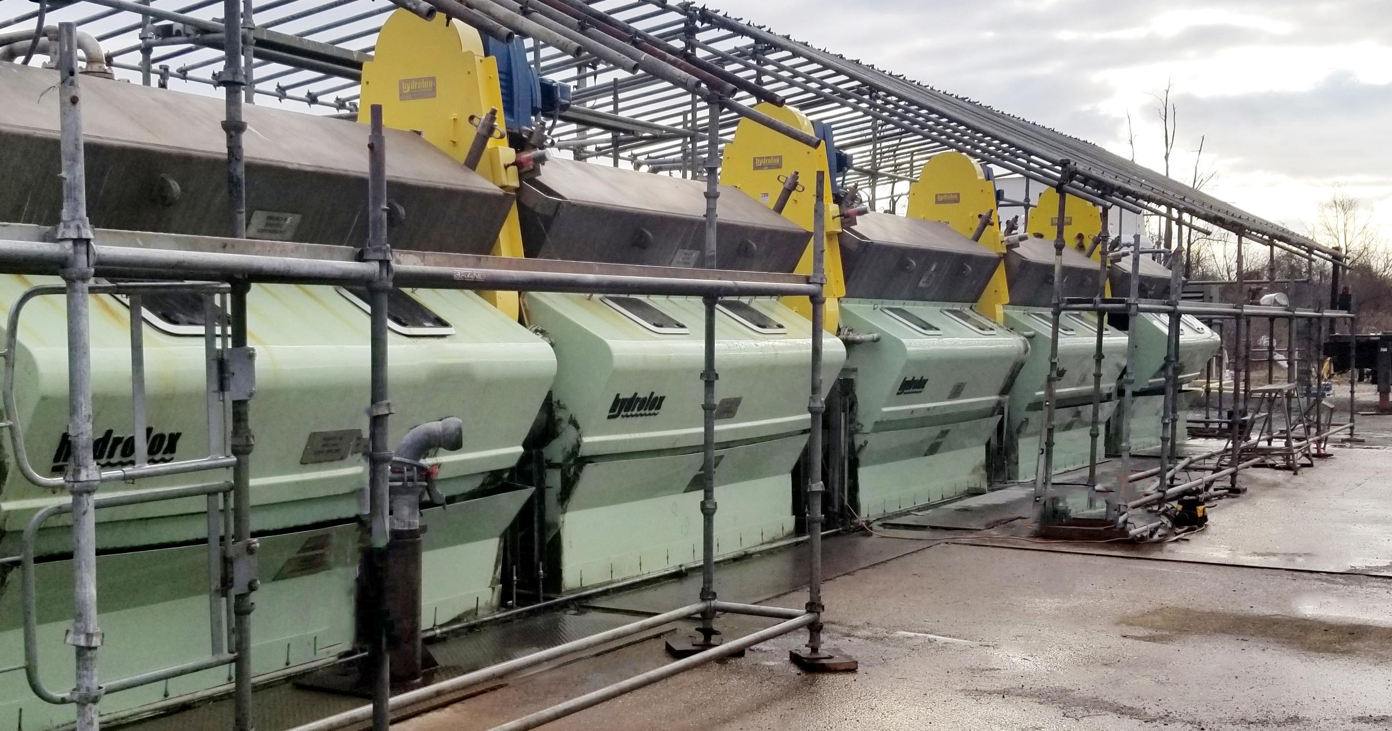 A row of Hydrolox water screens at the North American Refinery