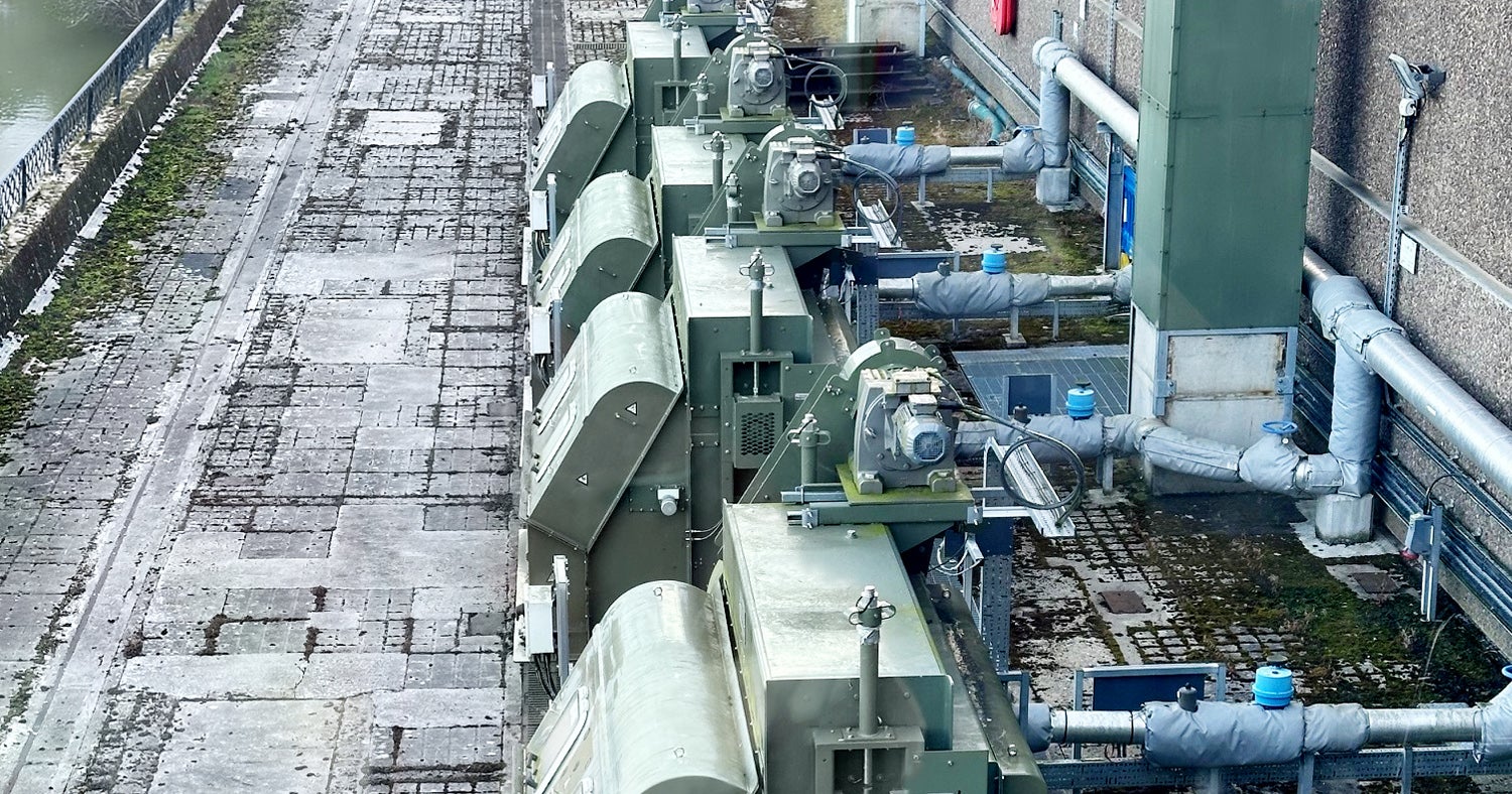 Hydrolox water screens at installation site for Northumbrian Water Riding Mill.