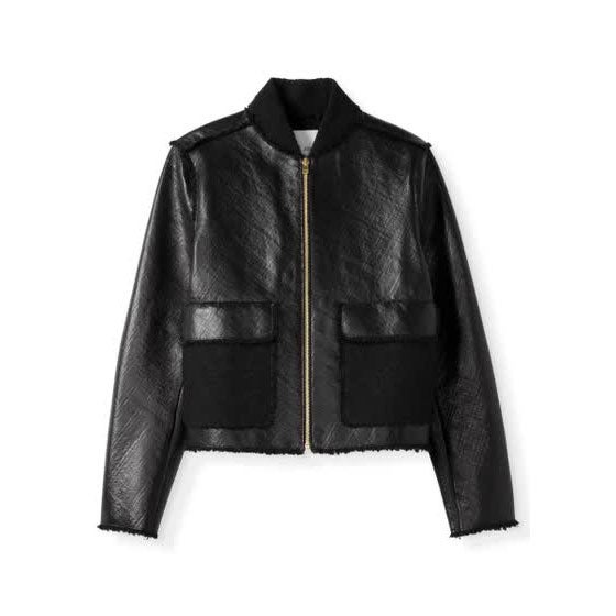 Basketweave Leather Jacket | LANDMARK