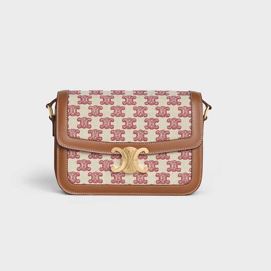 Teen Triomphe Bag in Triomphe Canvas and Calfskin